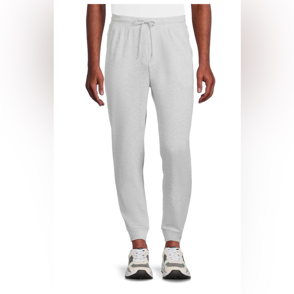 ATHLETIC WORKS Mens Knit Joggers Size XL 40-42 Pockets Silver Gray New